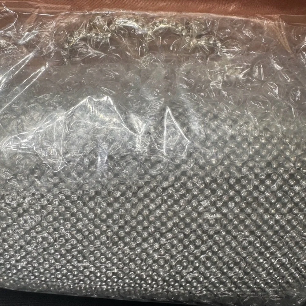 Silver Rhinestone Clutch Heart Clasp Crystal Evening Bag Wedding Prom Formal